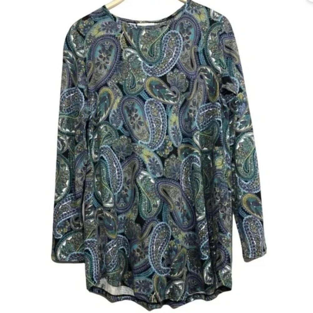 🎁 Sale! 🎁 Tunic style long-sleeved paisley top, L (fits XL)